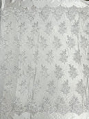 Camila Embroider Floral Damask Lace 54" Wide| New Creations Fabric & Foam Inc.