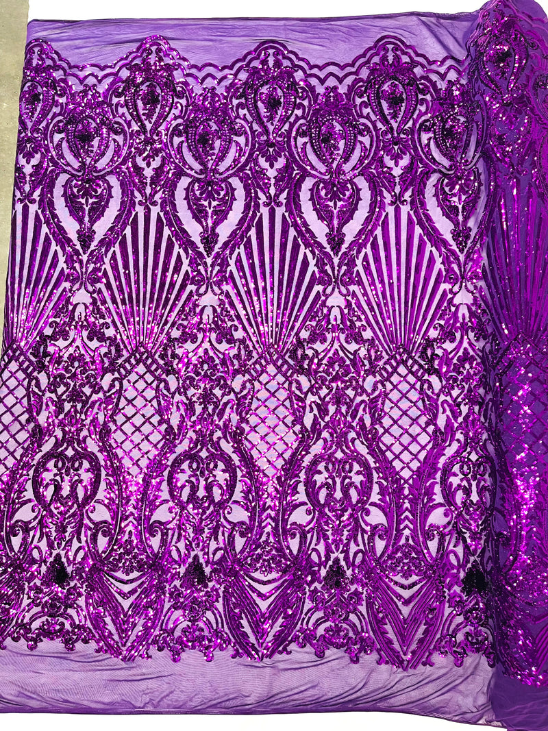 New sequin shell damask design (by the yard)