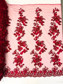 Scarlet 3d Floral Design Lace 54" Wide| New Creations Fabric & Foam Inc.