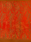 Phoenix Sequin Feather Fabric 54” Wide| New Creations Fabric & Foam Inc.