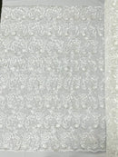 Angela Metallic corded lace 54" Wide| New Creations Fabric & Foam Inc.