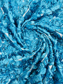 3D Roses On A Mesh 54" Wide| New Creations Fabric & Foam Inc.