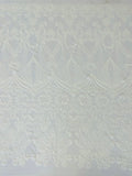 New Damask design with sequins embroider on a 4 way stretch mesh fabric-sold by the yard.