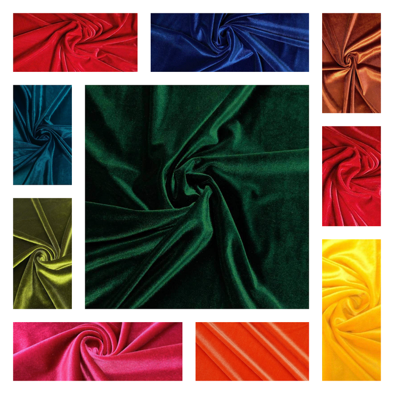 Solid Stretch Velvet Fabric  58/59" Wide 90% Polyester/10% Spandex By The Yard.