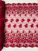 Lia 3d Floral Design Lace 54" Wide| New Creations Fabric & Foam Inc.