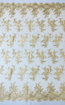 Valentina Embroider Floral Lace 54" Wide| New Creations Fabric & Foam Inc.