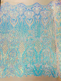 New sequin shell damask design (by the yard)