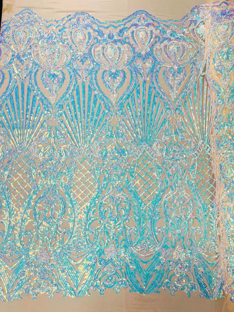 New sequin shell damask design (by the yard)