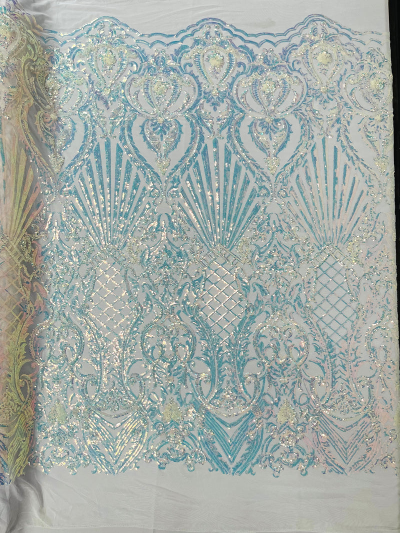 New sequin shell damask design (by the yard)