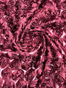 3D Roses On A Mesh 54" Wide| New Creations Fabric & Foam Inc.