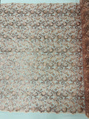 Angela Metallic corded lace 54" Wide| New Creations Fabric & Foam Inc.