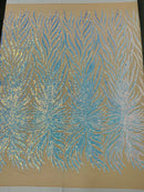 Phoenix Sequin Feather Fabric 54” Wide| New Creations Fabric & Foam Inc.