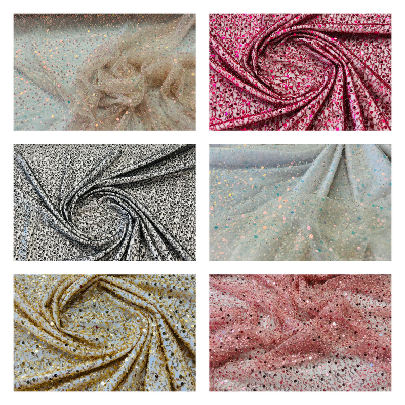 All over Heavy hand beaded princess design embroider with beads-pearls-sequins on a mesh lace-sold by yard.