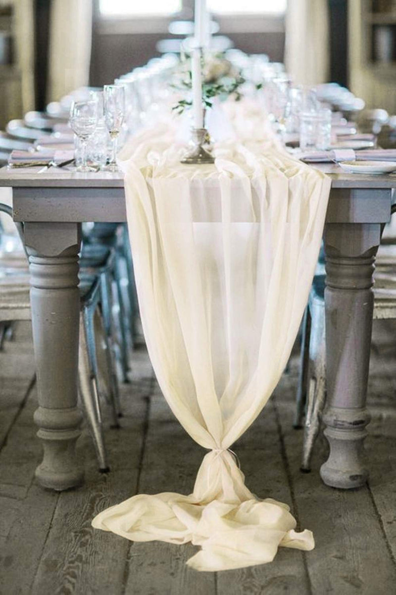 18" Wide Extra Long, Chiffon Wedding Table Runner