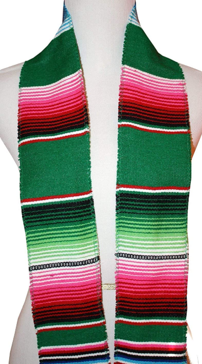 5" Wide by 76" Long Authentic Mexican Serape Graduation Stole Sash