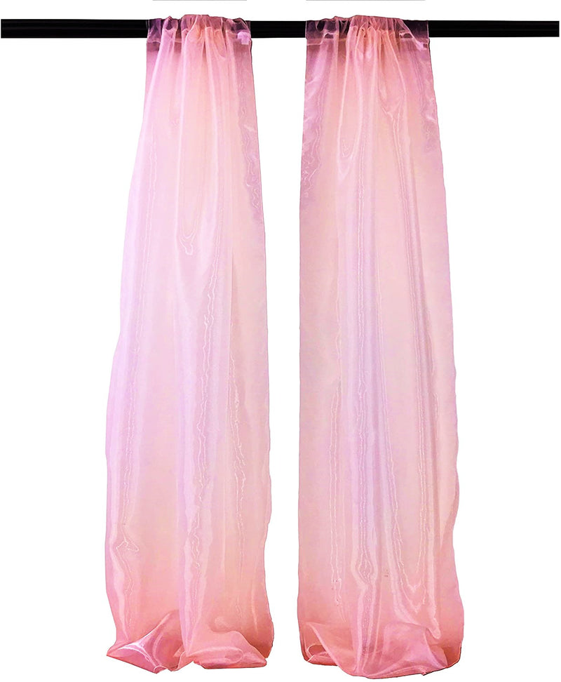 5 Feet Wide  x 10 Feet High, Polyester Sheer Mirror Organza Backdrop Drape, Curtain Panels, Room Divider, 1 Pair.