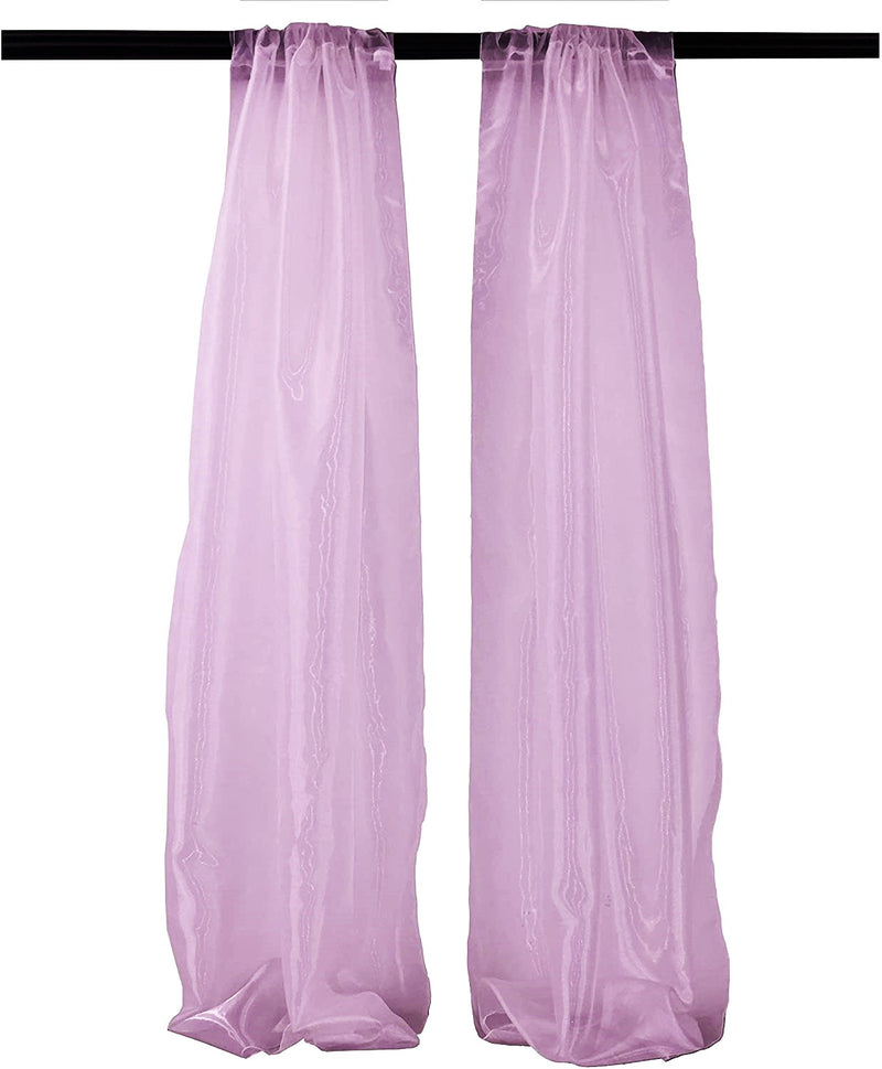 5 Feet Wide  x 20 Feet High, Polyester Sheer Mirror Organza Backdrop Drape, Curtain Panels, Room Divider, 1 Pair.