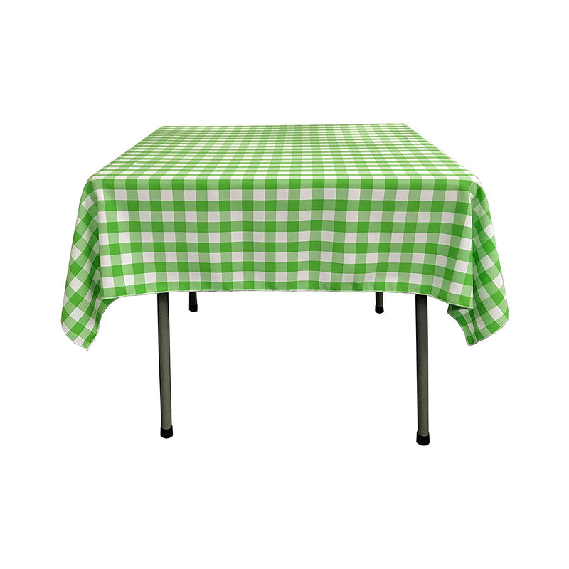 36" x 36" Square Tablecloth for 24" Square Small Coffee Table with 6" Drop, Polyester Checkered Gingham Plaid Table Overlay