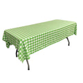 60" Wide x 102" Long Rectangular Polyester Poplin Gingham Checkered Tablecloth