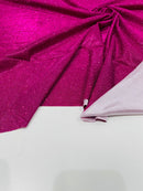 Magenta 58/60" Wide Full Glitter Covered Shimmer Fabric By The Yard - New Creations Fabric & Foam Inc