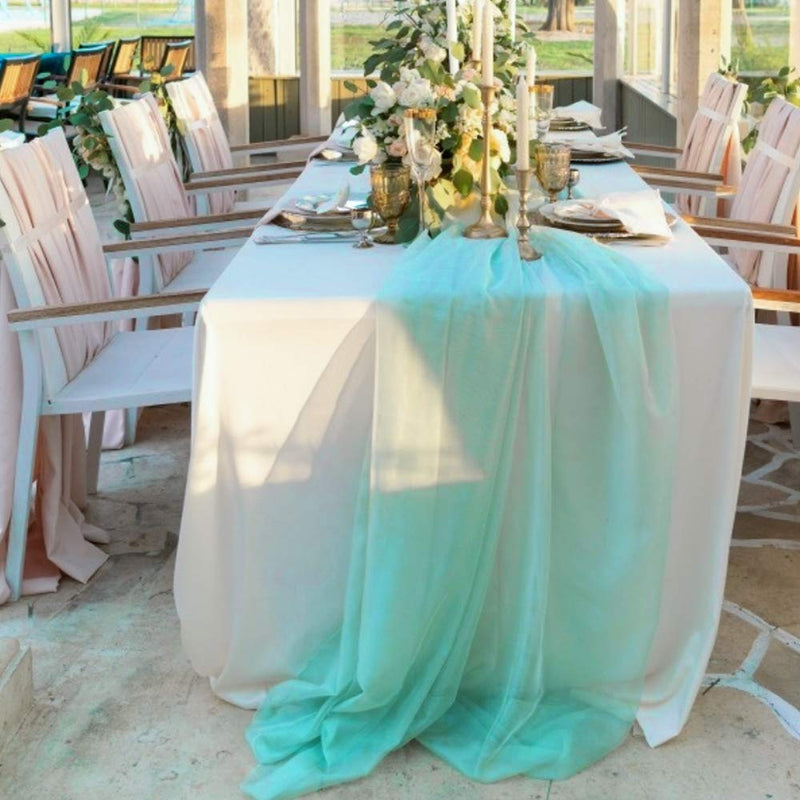 14" Wide Extra Long, Chiffon Wedding Table Runner