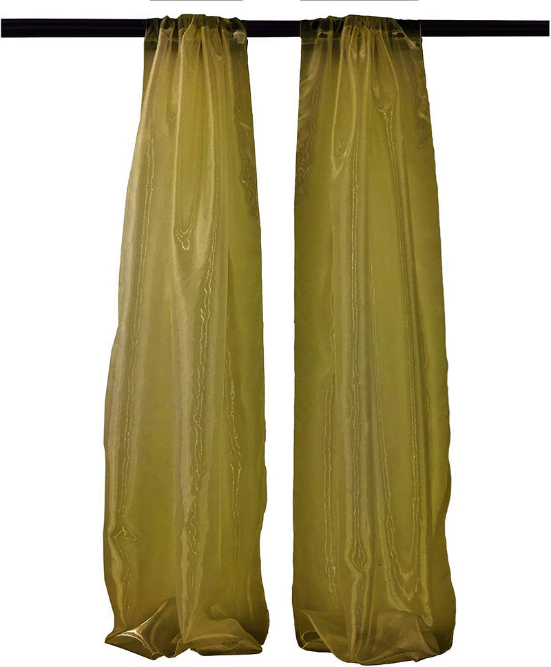 5 Feet Wide  x 10 Feet High, Polyester Sheer Mirror Organza Backdrop Drape, Curtain Panels, Room Divider, 1 Pair.