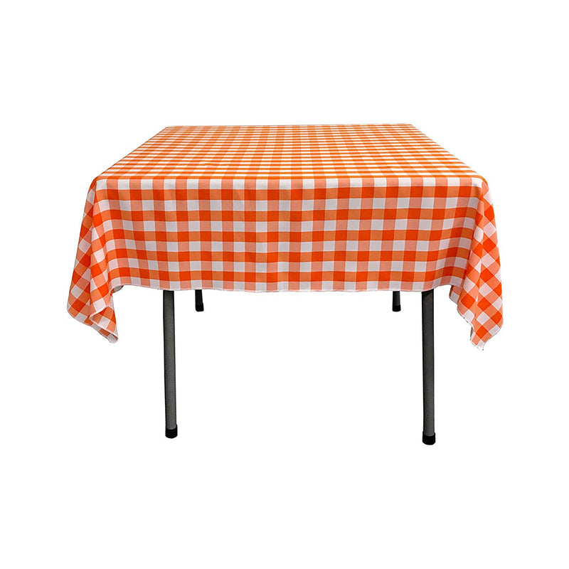 36" x 36" Square Tablecloth for 24" Square Small Coffee Table with 6" Drop, Polyester Checkered Gingham Plaid Table Overlay