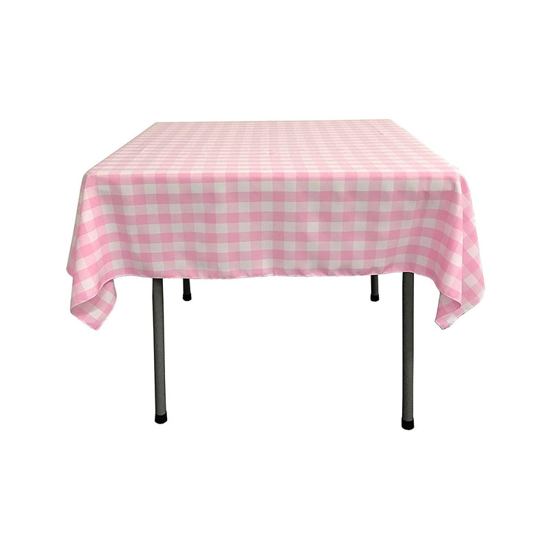 48" x 48" Square Tablecloth for 36" Square Small Coffee Table with 6" Drop, Polyester Checkered Gingham Plaid Table Overlay