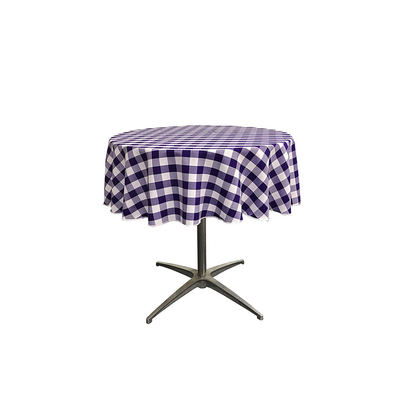 42" ROUND TABLECLOTH POLYESTER CHECKERED