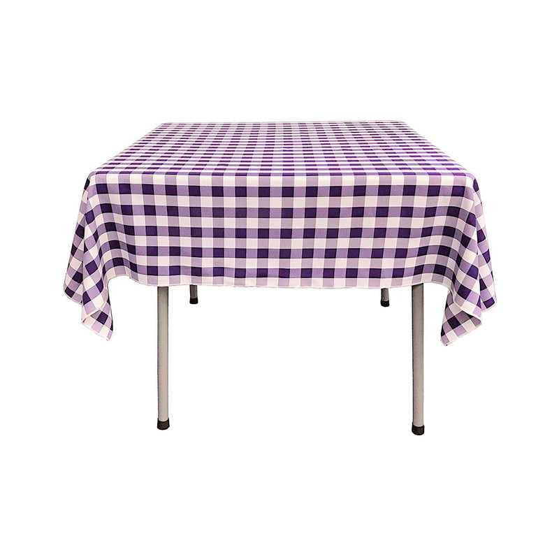 36" x 36" Square Tablecloth for 24" Square Small Coffee Table with 6" Drop, Polyester Checkered Gingham Plaid Table Overlay