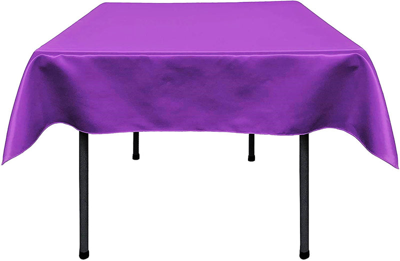 45 x 45" Square Polyester Bridal Satin Table Table Overlay, For a Small 33" Square Coffee Table  With 6" Drop