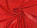 Red 58/60" Wide Full Glitter Covered Shimmer Fabric By The Yard - New Creations Fabric & Foam Inc