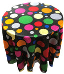 ROUND TABLECLOTH MULTI COLOR POLKA DOT SATIN - New Creations Fabric & Foam Inc