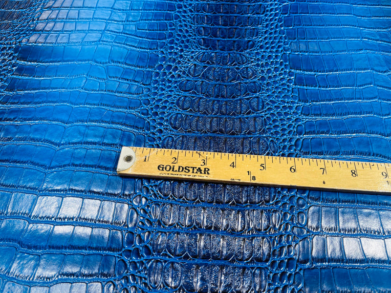 53/54" Wide Gator Fake Leather Upholstery, 3-D Crocodile Skin Texture Faux Leather PVC Vinyl Fabric By The Yard