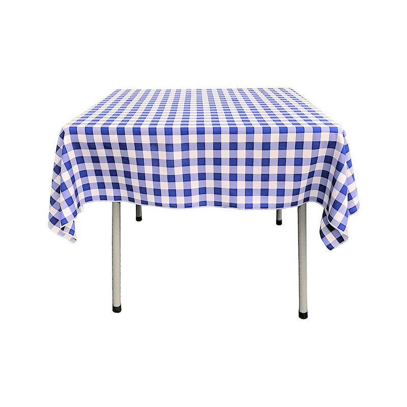 36" x 36" Square Tablecloth for 24" Square Small Coffee Table with 6" Drop, Polyester Checkered Gingham Plaid Table Overlay