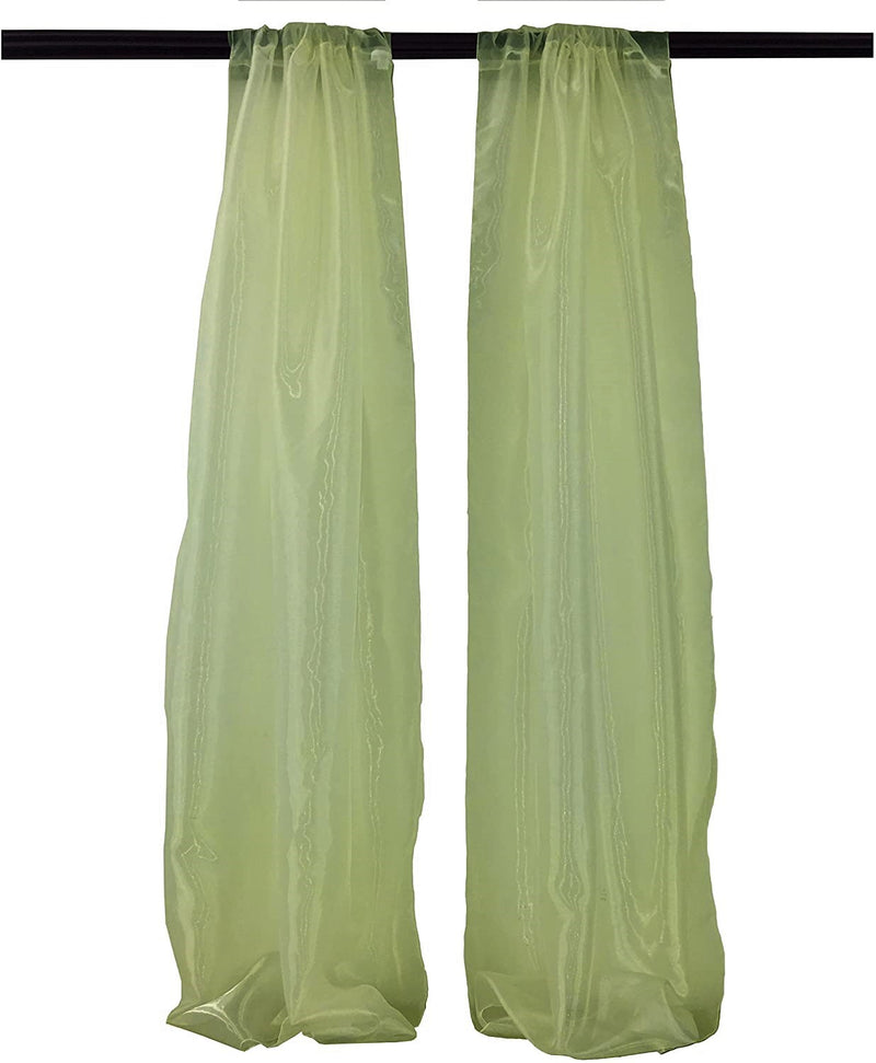 5 Feet Wide  x 9 Feet High, Polyester Sheer Mirror Organza Backdrop Drape, Curtain Panels, Room Divider, 1 Pair.