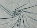 Silver 58/60" Wide Full Glitter Covered Shimmer Fabric By The Yard - New Creations Fabric & Foam Inc