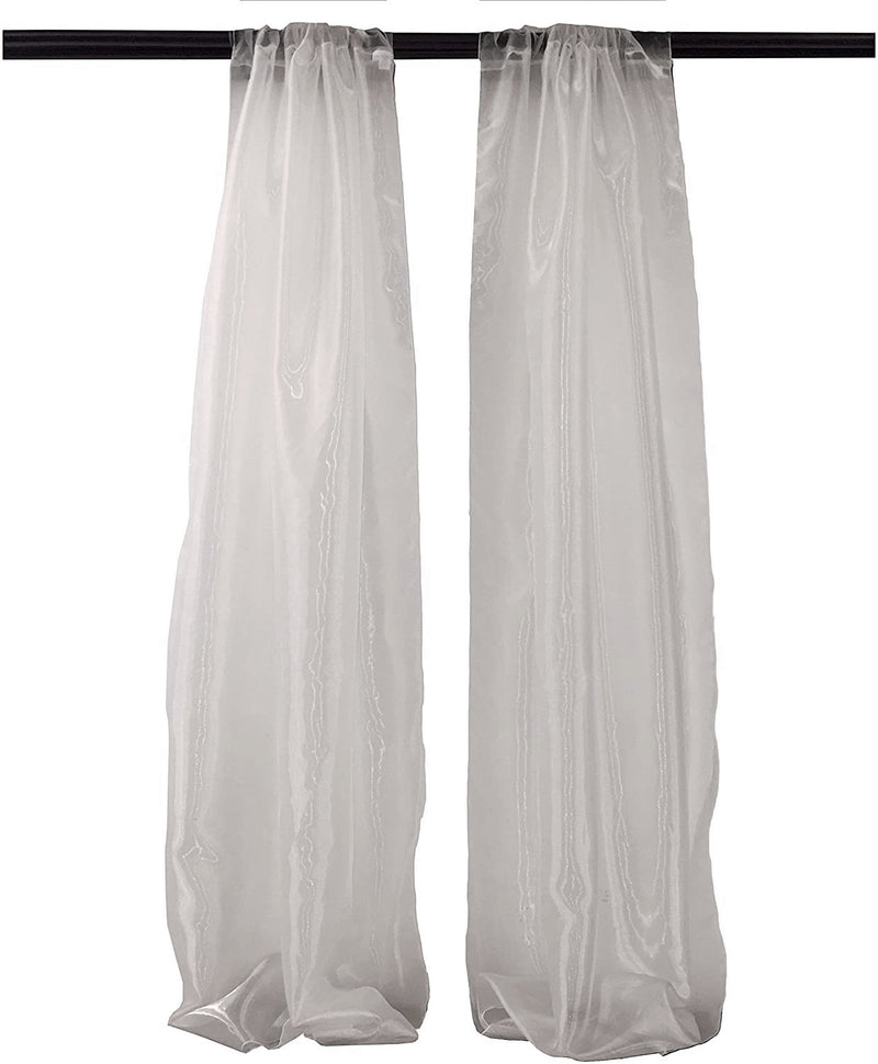 5 Feet Wide  x 10 Feet High, Polyester Sheer Mirror Organza Backdrop Drape, Curtain Panels, Room Divider, 1 Pair.