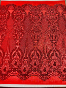 Small Damask Pattern Sequin Fabric 54” Wide| New Creations Fabric & Foam Inc. - New Creations Fabric & Foam Inc