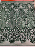 Small Damask Pattern Sequin Fabric 54” Wide| New Creations Fabric & Foam Inc. - New Creations Fabric & Foam Inc