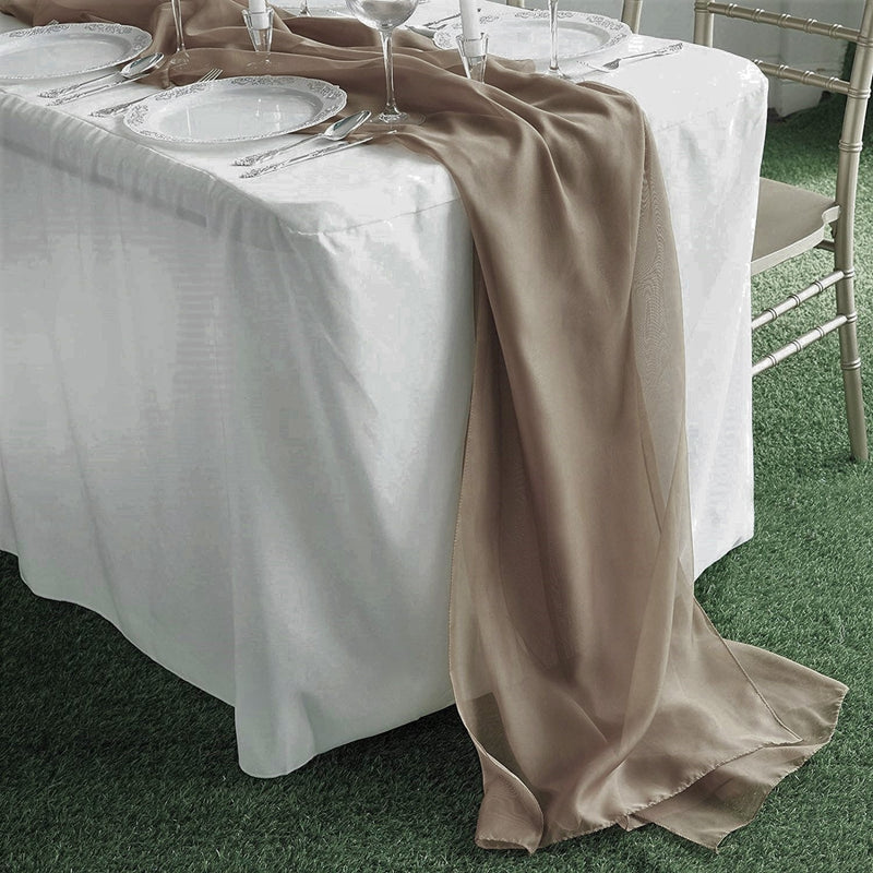 14" Wide Extra Long, Chiffon Wedding Table Runner