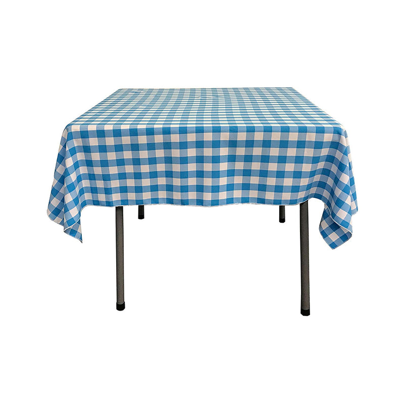 36" x 36" Square Tablecloth for 24" Square Small Coffee Table with 6" Drop, Polyester Checkered Gingham Plaid Table Overlay