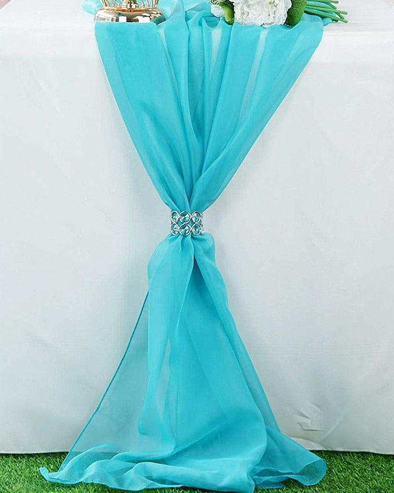 14" Wide Extra Long, Chiffon Wedding Table Runner