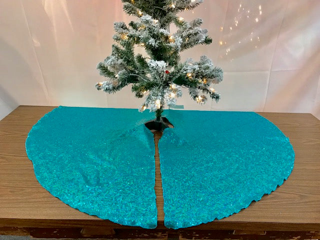 48" Round Decorative Sequins Tree Skirt for Christmas/Thanksgiving Day