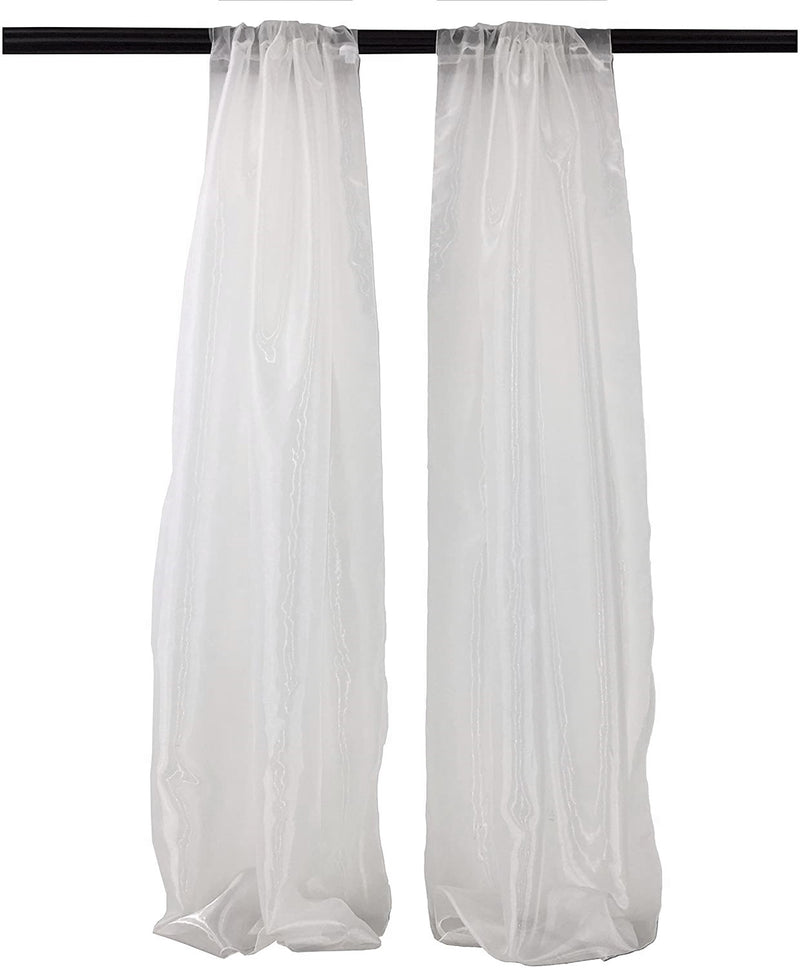 5 Feet Wide  x 10 Feet High, Polyester Sheer Mirror Organza Backdrop Drape, Curtain Panels, Room Divider, 1 Pair.