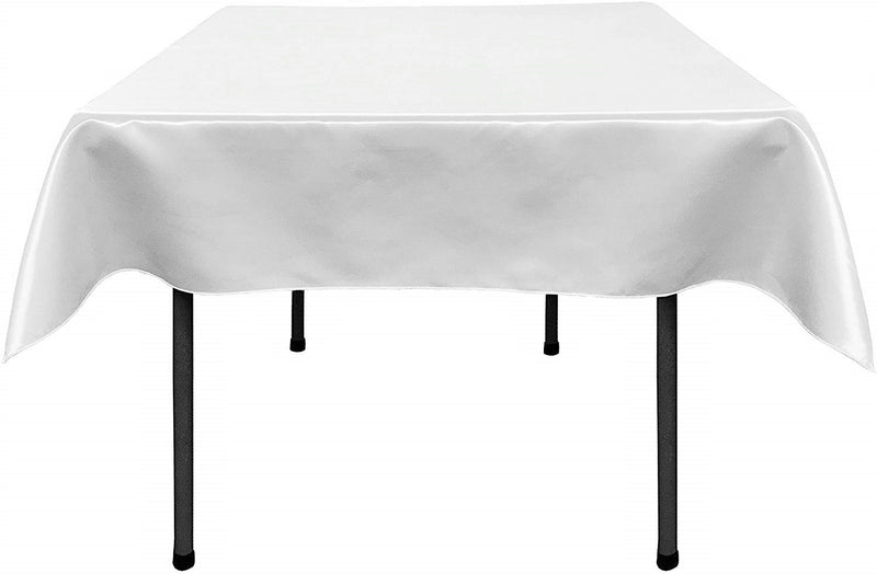 45 x 45" Square Polyester Bridal Satin Table Table Overlay, For a Small 33" Square Coffee Table  With 6" Drop