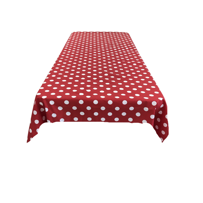 45" x 45" Square Big Polka Dot Poly Cotton Tablecloth